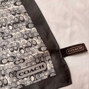 Coach Gray and Black Logo Scarf